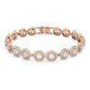 Swarovski Una Angelic Clear Crystals And Rose Gold Tone Plated Tennis Bracelet 5240513 For Women