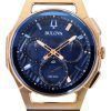Bulova Marc Anthony CURV Chronograph Rubber Strap Blue Dial Quartz 97A185 Men's Watch