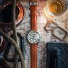AVI-8 Hawker Hurricane Mckellar Dual Time Brown Beige Leather Strap Cream Dial AV-4101-0C Quartz Men's Watch With Extra Strap