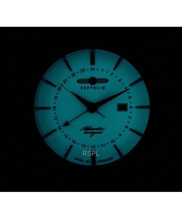 Refurbished Zeppelin Atlantic Leather Strap Beige Dial Quartz 84425 Men's Watch