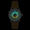 AVI-8 Flyboy Wingman Worldtimer GMT Automatic Sand Green Strap Cream Dial AV-4120-02 Men's Watch With Extra Strap