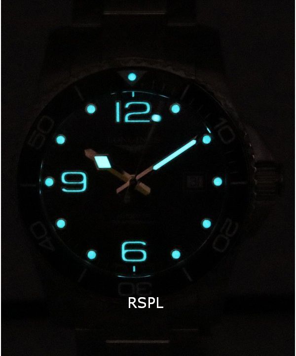 Longines HydroConquest Sunray Black With Super-LumiNov Dial Automatic Divers L3.781.4.56.6 300M Mens Watch