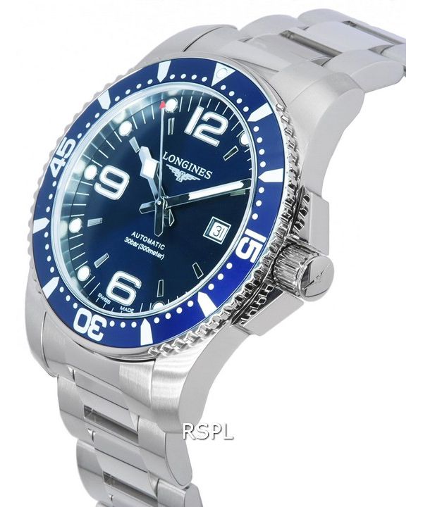 Longines HydroConquest Sunray Blue With Super-LumiNova Dial Automatic Divers L3.841.4.96.6 300M Mens Watch