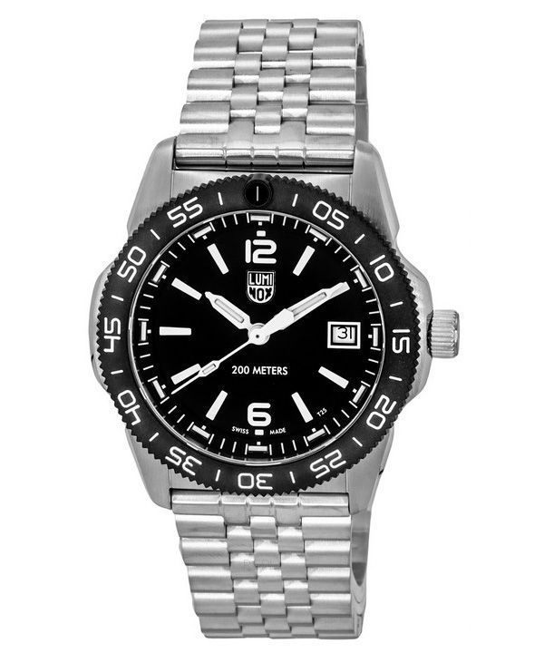 Luminox Pacific Diver Ripple Stainless Steel Black Dial Swiss Quartz Diver's XS.3122M 200M Men's Watch