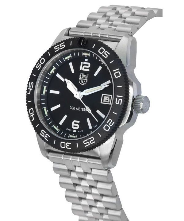Luminox Pacific Diver Ripple Stainless Steel Black Dial Swiss Quartz Diver's XS.3122M 200M Men's Watch