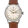 Bauhaus Aviation Leather Strap Beige Dial Automatic 23665 100M Men's Watch