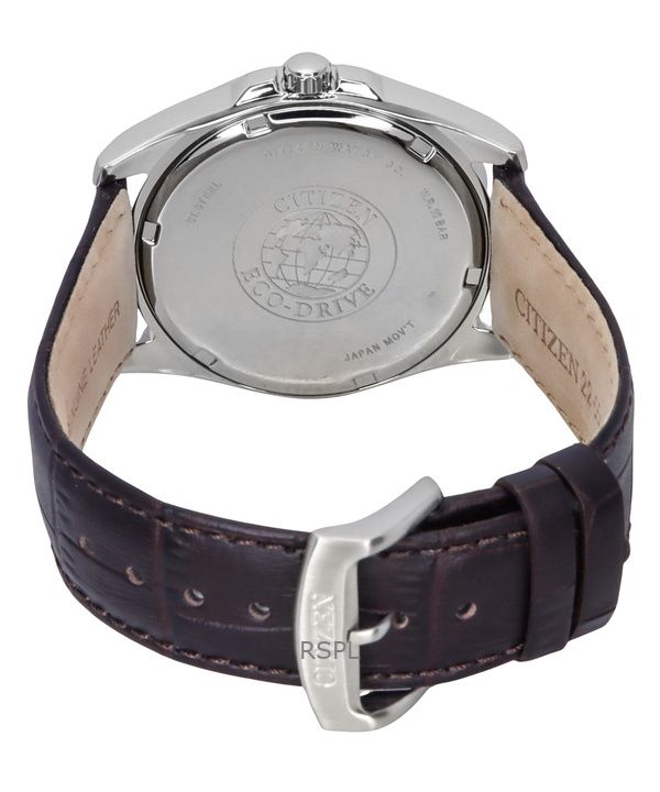Citizen Eco-Drive Leather Strap Blue Dial BM7108-22L 100M Men's Watch