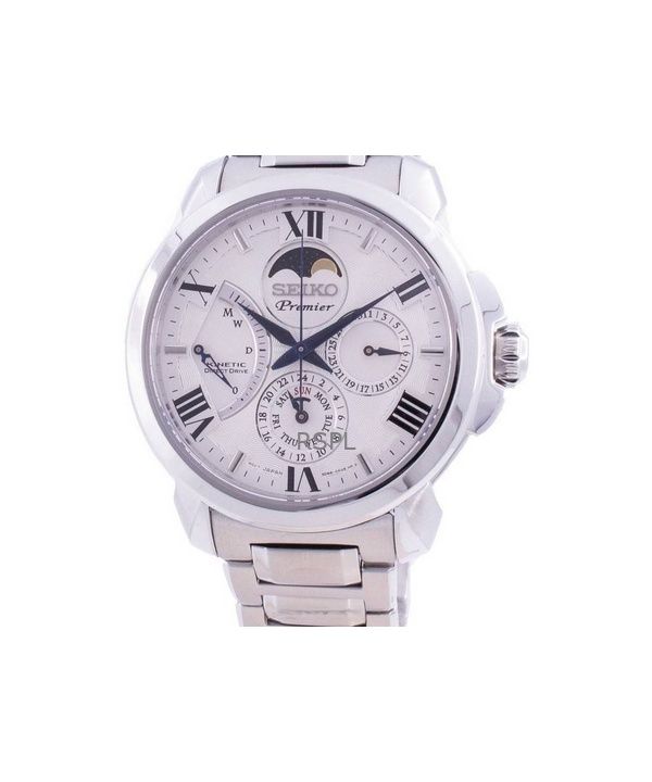 Refurbished Seiko Premier Stainless Steel Silver Dial Kinetic SRX015P1 100M Men's Watch