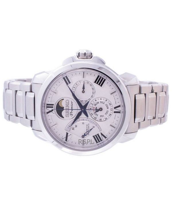 Refurbished Seiko Premier Stainless Steel Silver Dial Kinetic SRX015P1 100M Men's Watch