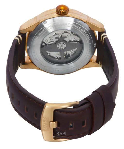 AVI-8 Spitfire Smith Brown Leather Strap Black Dial Automatic AV-4090-06 Men's Watch
