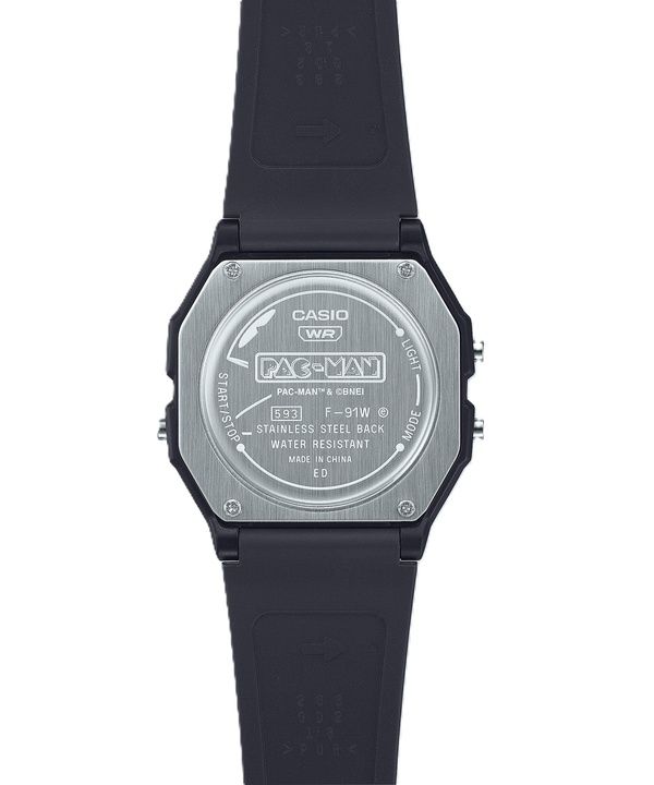 Casio Standard Digital PAC-MAN Collaboration Bio-Based Resin Strap Quartz F-91WPC-1A Unisex Watch