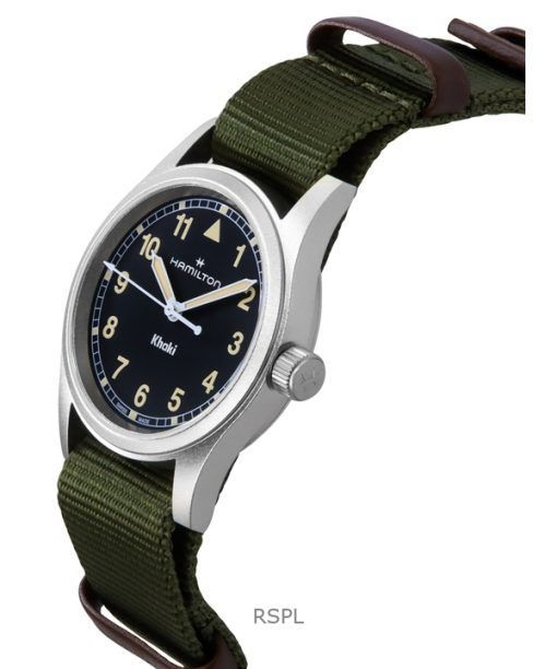 Hamilton Khaki Field Textile Strap Black Dial Quartz H69301930 Unisex Watch