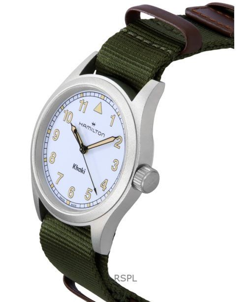 Hamilton Khaki Field Textile Strap White Dial Quartz H69401910 Unisex Watch