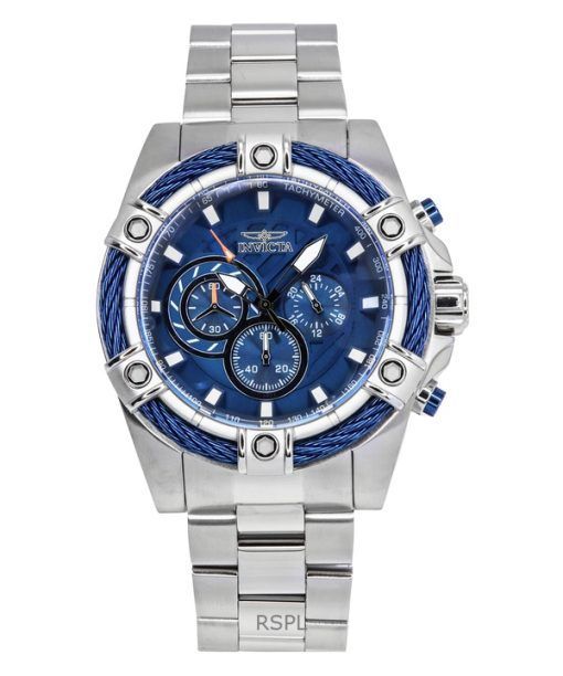 Invicta Bolt Chronograph Stainless Steel Blue Dial Quartz 25513 100M Men's Watch