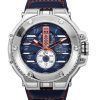 Invicta Racing Downforce GMT Leather Strap Blue Dial Quartz 47378 200M Men's Watch