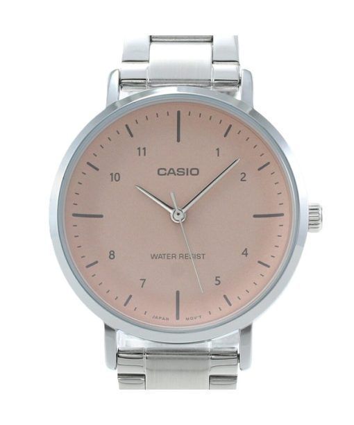 Casio Standard Analog Stainless Steel Salmon Dial Quartz LTP-VT03D-4B Women's Watch