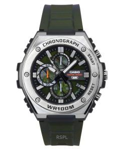 Casio Standard Analog Chronograph Resin Strap Green Dial Quartz MWA-300H-3AV 100M Men's Watch