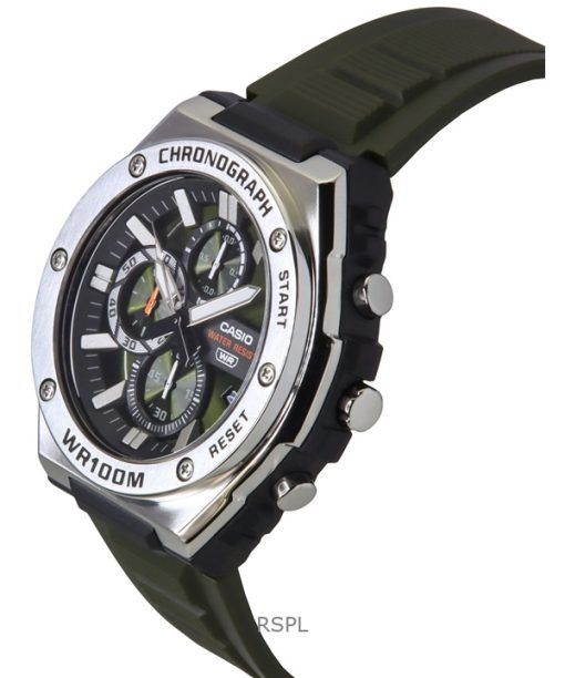 Casio Standard Analog Chronograph Resin Strap Green Dial Quartz MWA-300H-3AV 100M Men's Watch