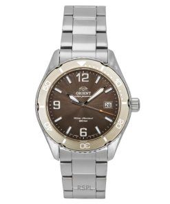 Orient Mako III Stainless Steel Brown Dial Solar Diver's RA-WJ0004Y 200M Men's Watch