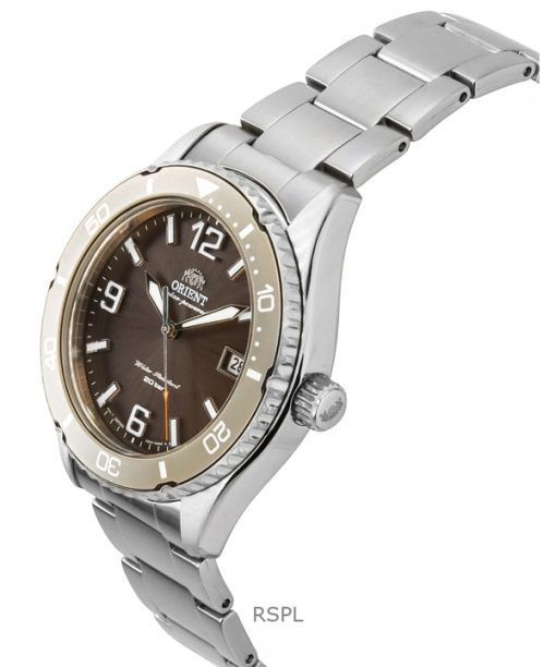 Orient Mako III Stainless Steel Brown Dial Solar Diver's RA-WJ0004Y 200M Men's Watch