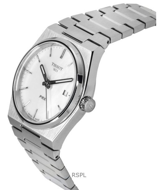 Tissot PRX Classic Contemporary Stainless Steel White Mother Of Pearl Dial Quartz T137.210.11.111.00 100M Unisex Watch