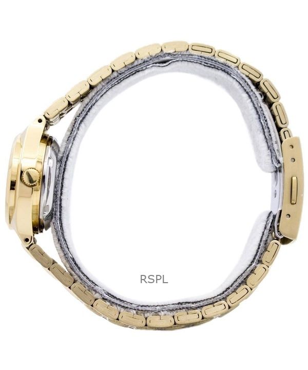 Refurbished Seiko 5 Gold Tone Stainless Steel Black Dial Automatic 21 Jewels SYMA06K1 Women's Watch