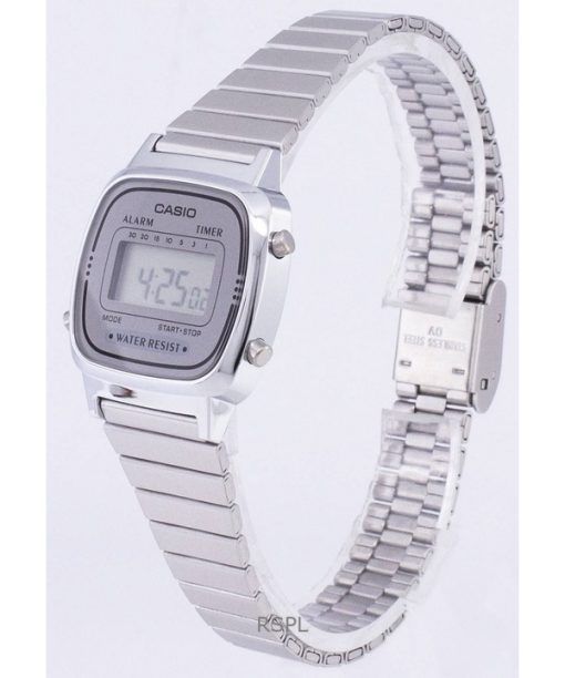 Refurbished Casio Digital Stainless Steel Quartz LA670WA-7DF Women's Watch