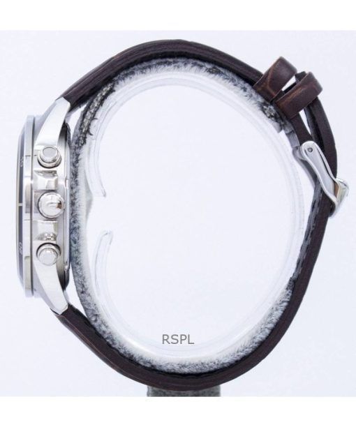 Refurbished Casio Edifice Analog Chronograph Leather Strap White Dial Quartz EFR-526L-7AV 100M Men's Watch