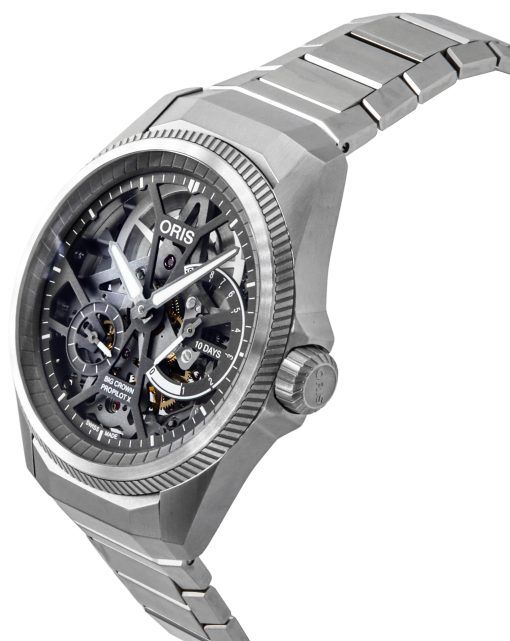 Oris Propilot X Titanium Grey Skeleton Dial Automatic 01-115-7759-7153-Set7-22-01TLC 100M Men's Watch
