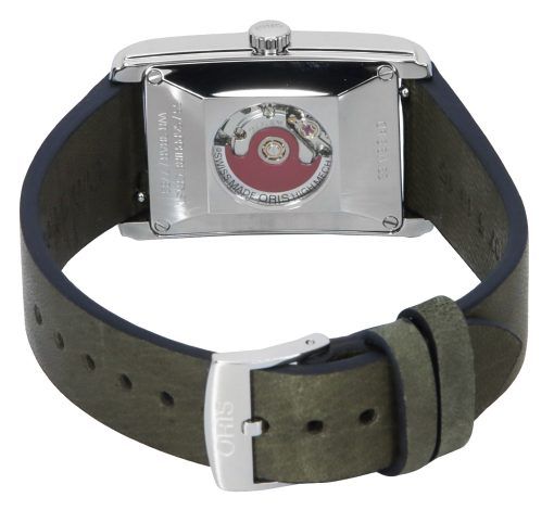 Oris Rectangular Leather Strap Green Dial Automatic 01-561-7783-4063-07-5-19-16 Men's Watch