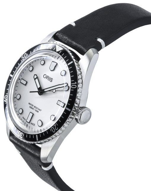 Oris Social Club Singapore Leather Strap White Dial Automatic 01-733-7707-4051-OSC-SGP-Set 100M Men's Watch