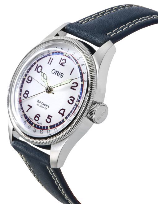 Oris Hank Aaron Limited Edition Leather Strap White Dial Automatic 01-754-7785-4081-Set Unisex Watch With Gift Set
