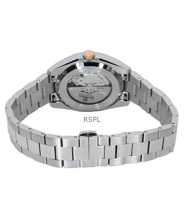 Bulova Surveyor Stainless Steel Burgundy Dial Automatic 98B422 Men's Watch