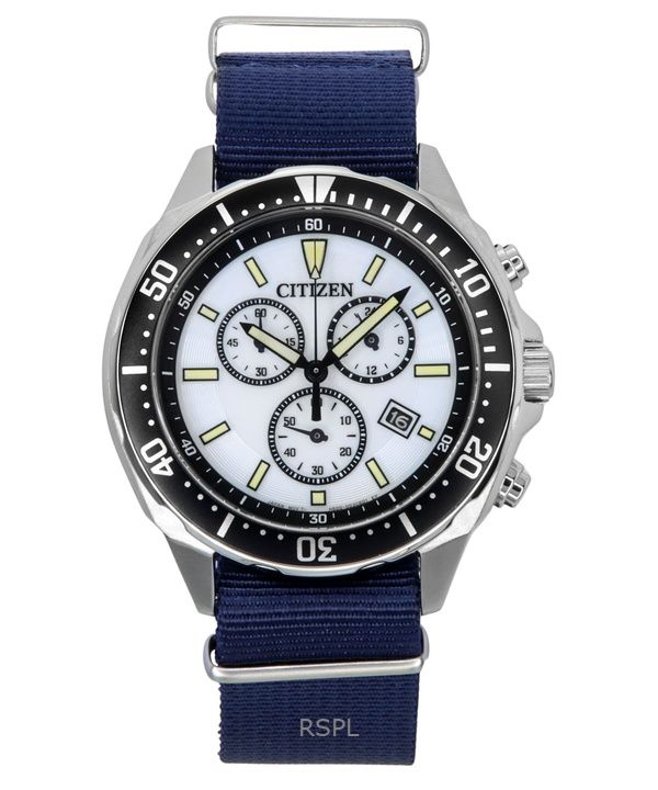 Citizen Eco-Drive Nylon Strap White Dial Eco-Drive AT2500-19A 100M Men's Watch