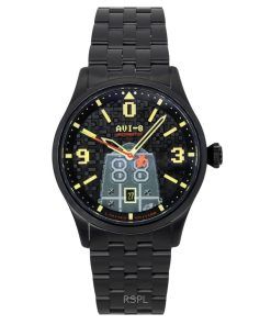 AVI-8 Flyboy Capcom 1942 Automatic Pixel Limited Edition Midnight Ace Black Dial AV-4121-33 Men's Watch With Extra Strap