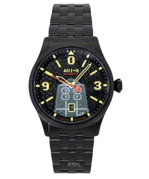 AVI-8 Flyboy Capcom 1942 Automatic Pixel Limited Edition Midnight Ace Black Dial AV-4121-33 Men's Watch With Extra Strap