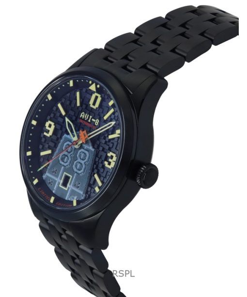 AVI-8 Flyboy Capcom 1942 Automatic Pixel Limited Edition Midnight Ace Black Dial AV-4121-33 Men's Watch With Extra Strap
