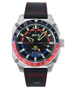 AVI-8 Hawker Hunter Atlas GMT Devil Black Dial Automatic AV-4122-01 Men's Watch