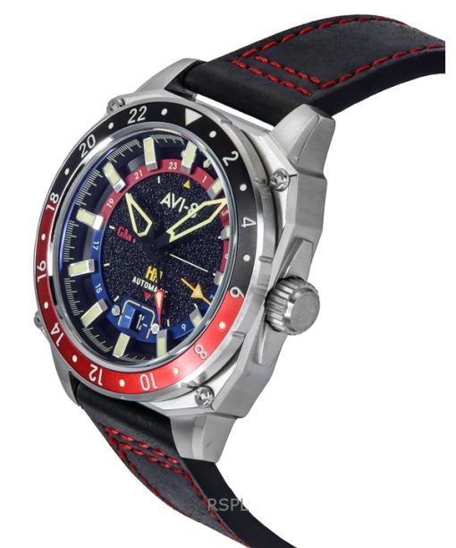 AVI-8 Hawker Hunter Atlas GMT Devil Black Dial Automatic AV-4122-01 Men's Watch