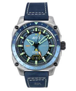 AVI-8 Hawker Hunter Atlas GMT Retro Blue Dial Automatic AV-4122-05 Men's Watch