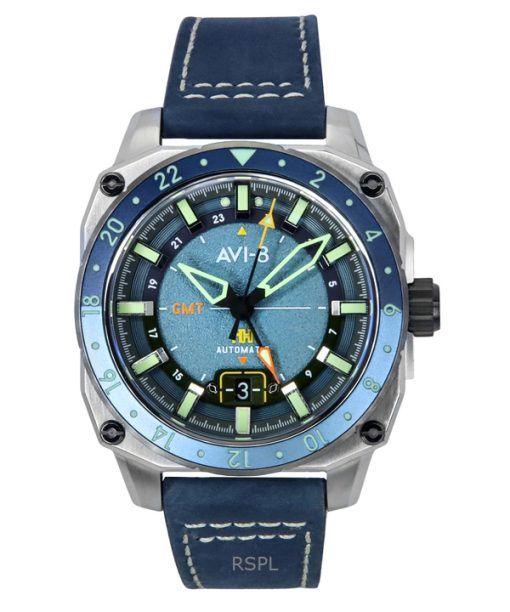 AVI-8 Hawker Hunter Atlas GMT Retro Blue Dial Automatic AV-4122-05 Men's Watch