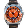 AVI-8 Hawker Hunter Atlas GMT Orangish Red Leather Strap Orange Dial Automatic AV-4122-06 Men's Watch
