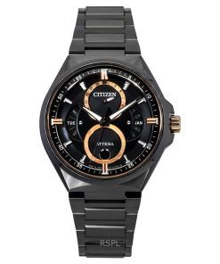 Citizen Attesa Moon Phase Super Titanium Black Dial Eco-Drive BU0065-64E 100M Men's Watch