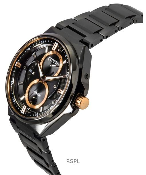 Citizen Attesa Moon Phase Super Titanium Black Dial Eco-Drive BU0065-64E 100M Men's Watch