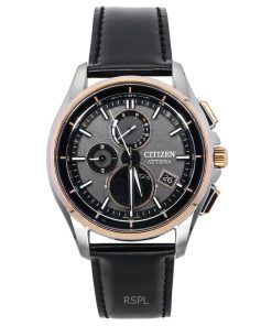 Citizen Attesa Radio-Controlled Leather Strap Grey Dial Eco-Drive BY1004-17X 100M Men's Watch