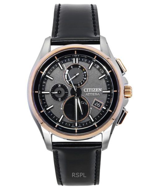 Citizen Attesa Radio-Controlled Leather Strap Grey Dial Eco-Drive BY1004-17X 100M Men's Watch