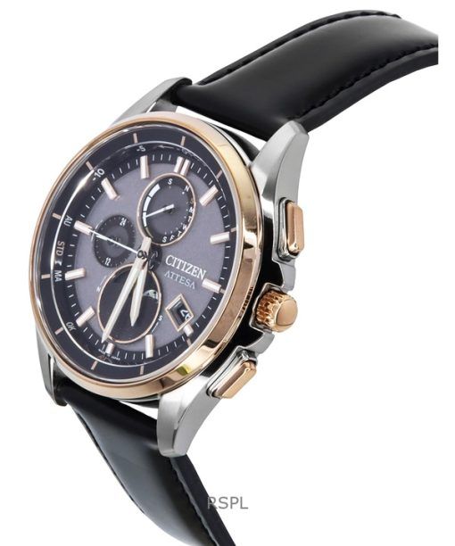 Citizen Attesa Radio-Controlled Leather Strap Grey Dial Eco-Drive BY1004-17X 100M Men's Watch