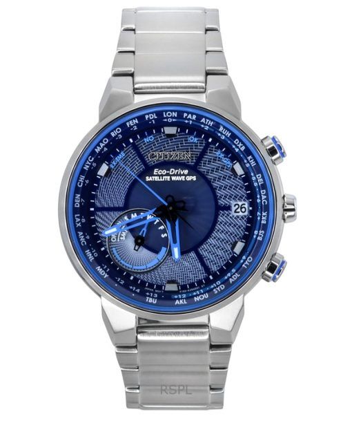 Citizen Eco-Drive Perpetual Satellite GPS Stainless Steel Blue Dial CC3030-53L 100M Men's Watch