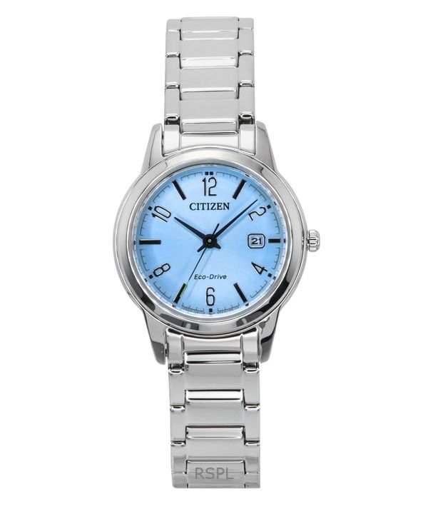 Citizen Elegance Stainless Steel Light Blue Dial Eco-Drive FE1241-71L Women's Watch