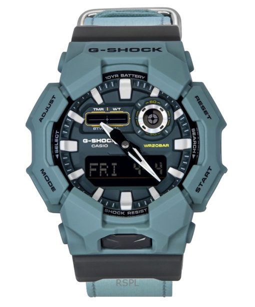 Casio G-Shock Analog Digital Cloth Strap Blue Dial Quartz GA-010CE-2A 200M Men's Watch